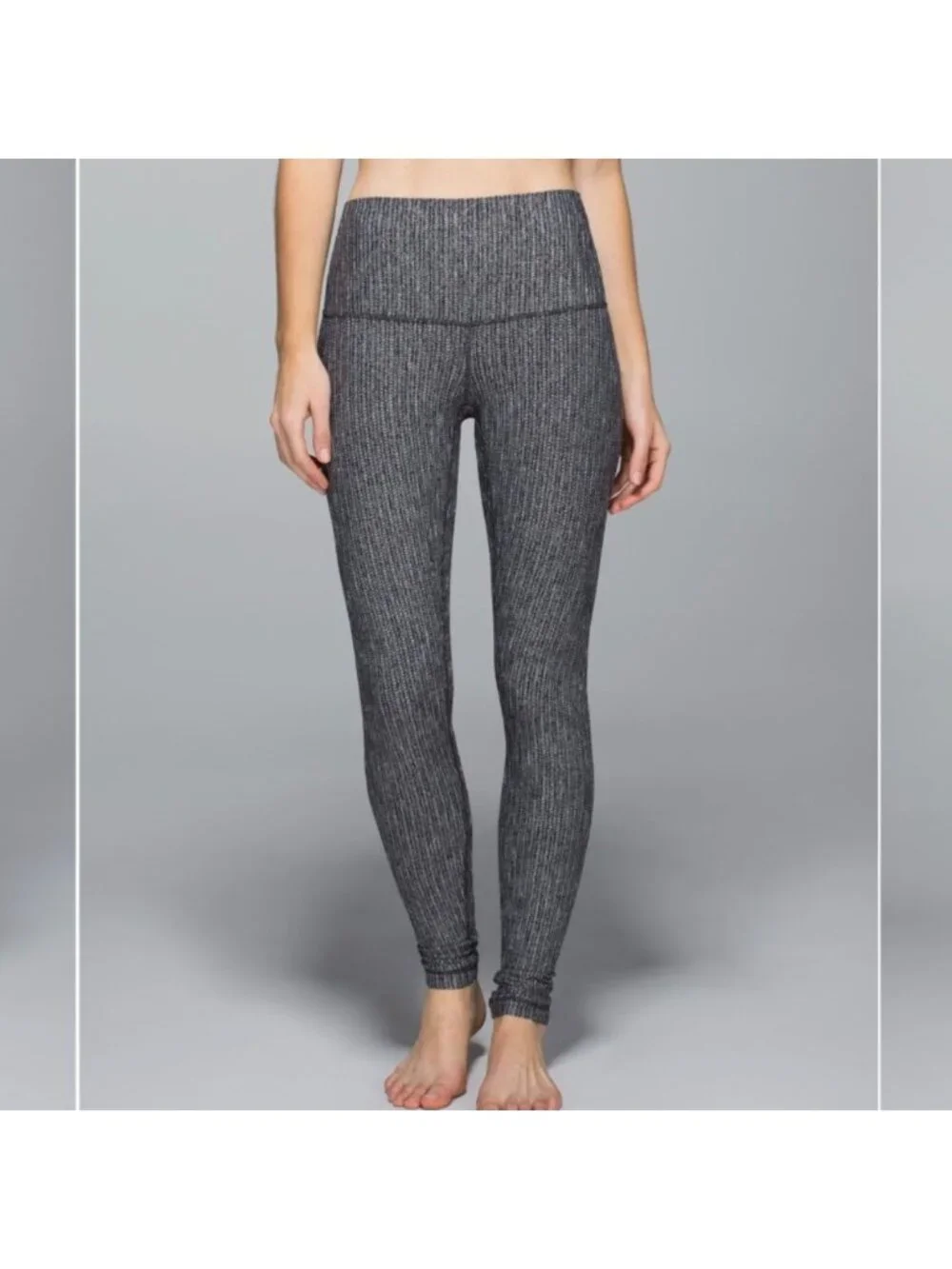 Lululemon Wunder Under Pant (Roll Down) Coco Pique Black
